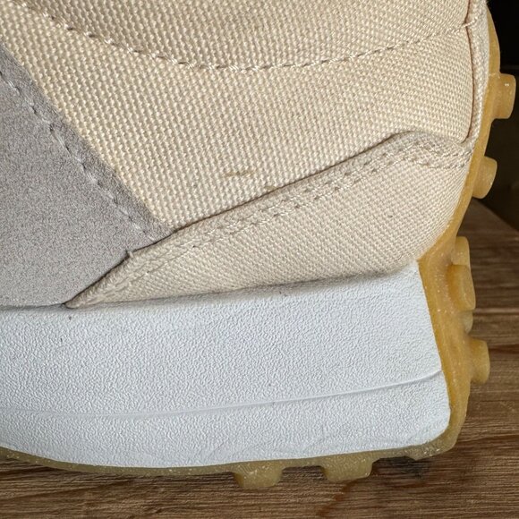 New Balance 327 Linen Sea Salt Gum Sole Low Chunky Sneaker Shoe Size 9.5 - Picture 6 of 17